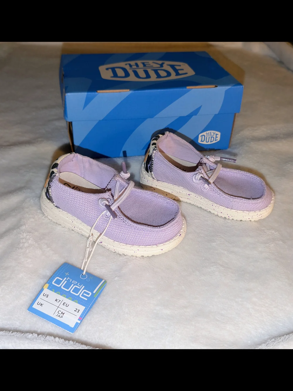 HEYDUDE Wendy Toddler Funk Leo Violet Size 7 New With Tags